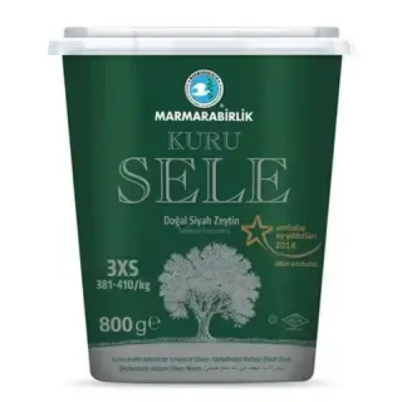 Kuru Sele Marmarabirlik (3XS) Black Olives 800g