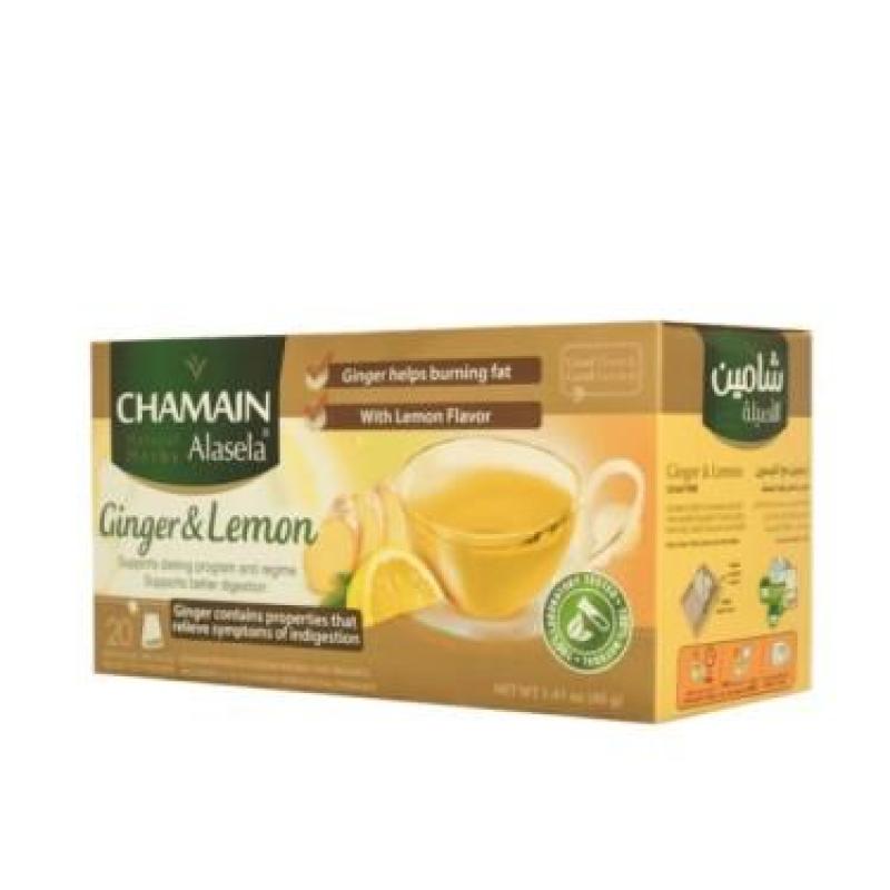 Chamain Ginger & Lemon Tea 20 Bags - شاي بالزنجبيل والليمون