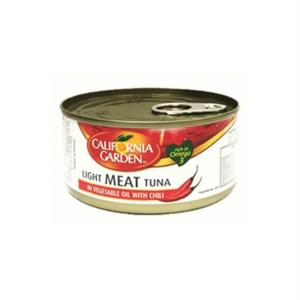 California Garden Light Tuna In Veg Oil & Chilli 185g حدائق كليفورنيا لحم تونة ابيض في زيت نباتي