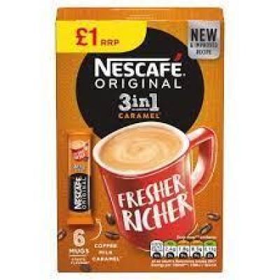 Nescafe Original 3in1 Caramel Instant Coffee, 6 sachets x 17g
