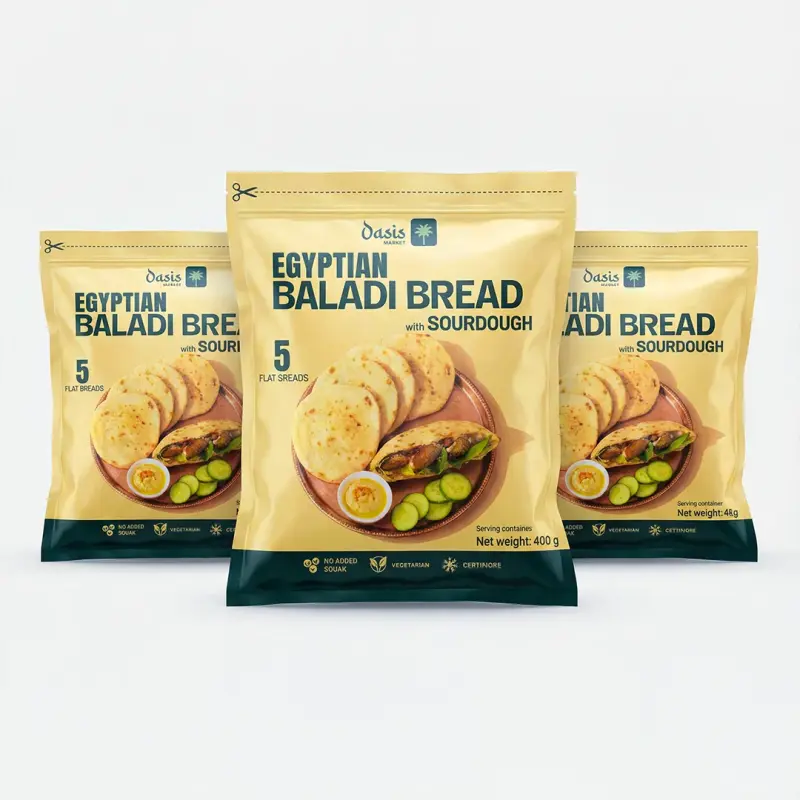 Egyptian Baladi Bread with Sourdough 5 Loaves