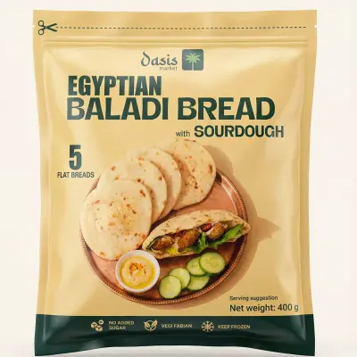 Egyptian Baladi Bread with Sourdough 5 Loaves