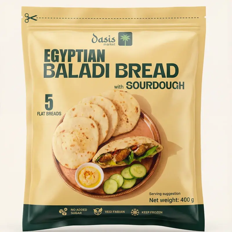 Egyptian Baladi Bread with Sourdough 5 Loaves