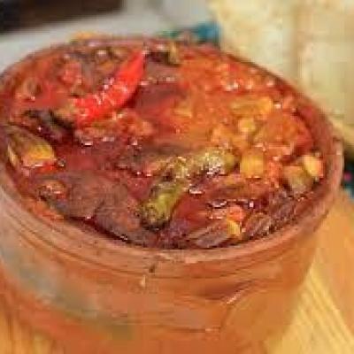 Egyptian Beef and Okra Stew (Bamya Casserole with Meat)