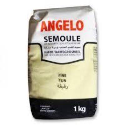 Angelo Fine Semolina 1Kg انجيلو سميد القمح الصلب نوعية ممتازة رقيقة