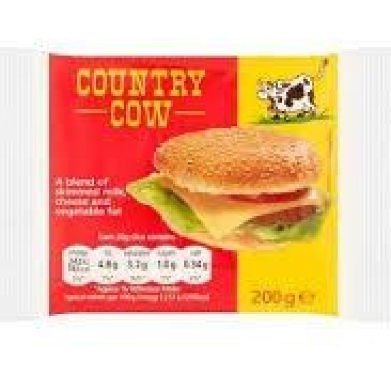 COUNTRY COW 10 SLICES SKIMMED MILK AND VEG OIL CHEESE 200G - بقرة البلد جبنة شرائح