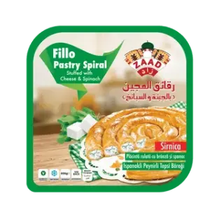 Zaad Filo Pastry Cheese & Spinach - عجينة رقائق العجين بالجبنة والسبانخ جاهزة للفرن مجمدة
