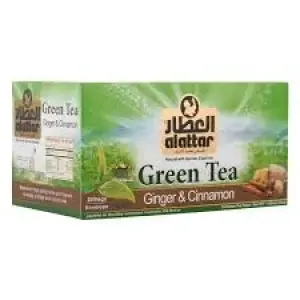 ALATTAR GREEN TEA WINGER & CINNAMON TEA 20 BAGS 30G - العطار شاي اخضر بالنزنجبيل والقرفة