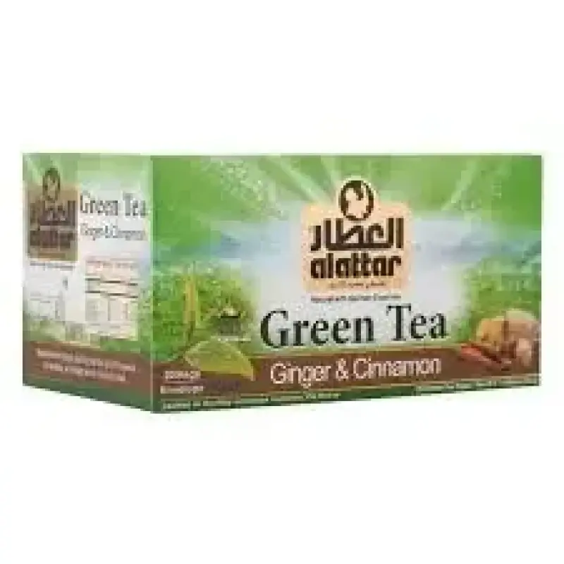 ALATTAR GREEN TEA WINGER & CINNAMON TEA 20 BAGS 30G - العطار شاي اخضر بالنزنجبيل والقرفة