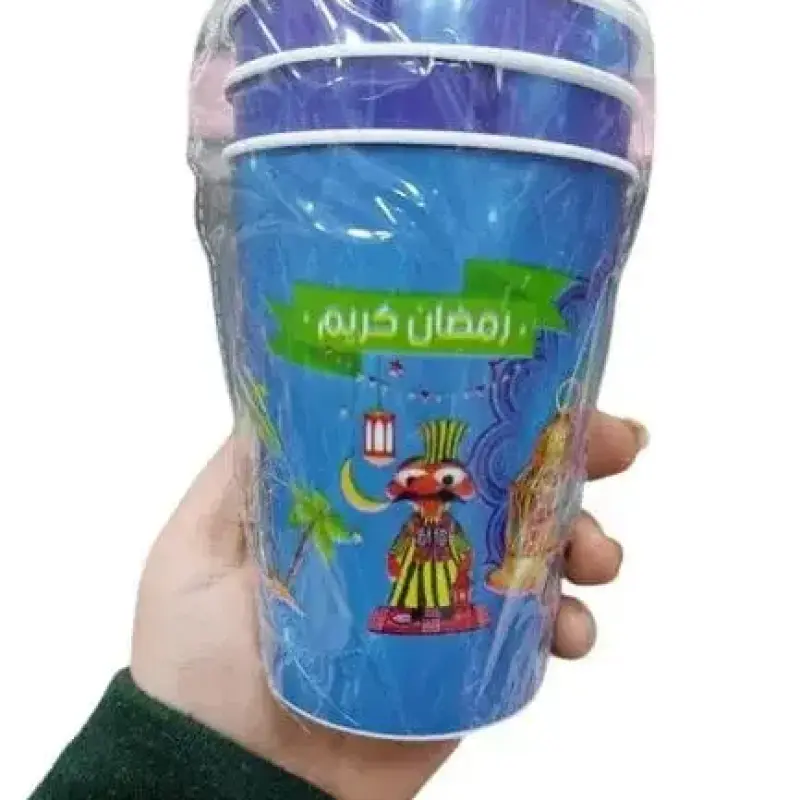Ramdan Cups - طقم كوبيات رمضان كريم بلاستيك مجموعة من 3 قطع