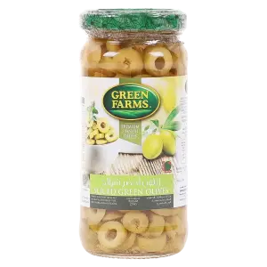 Green Farms Green Sliced Spanish Olives Glass Jar 235g