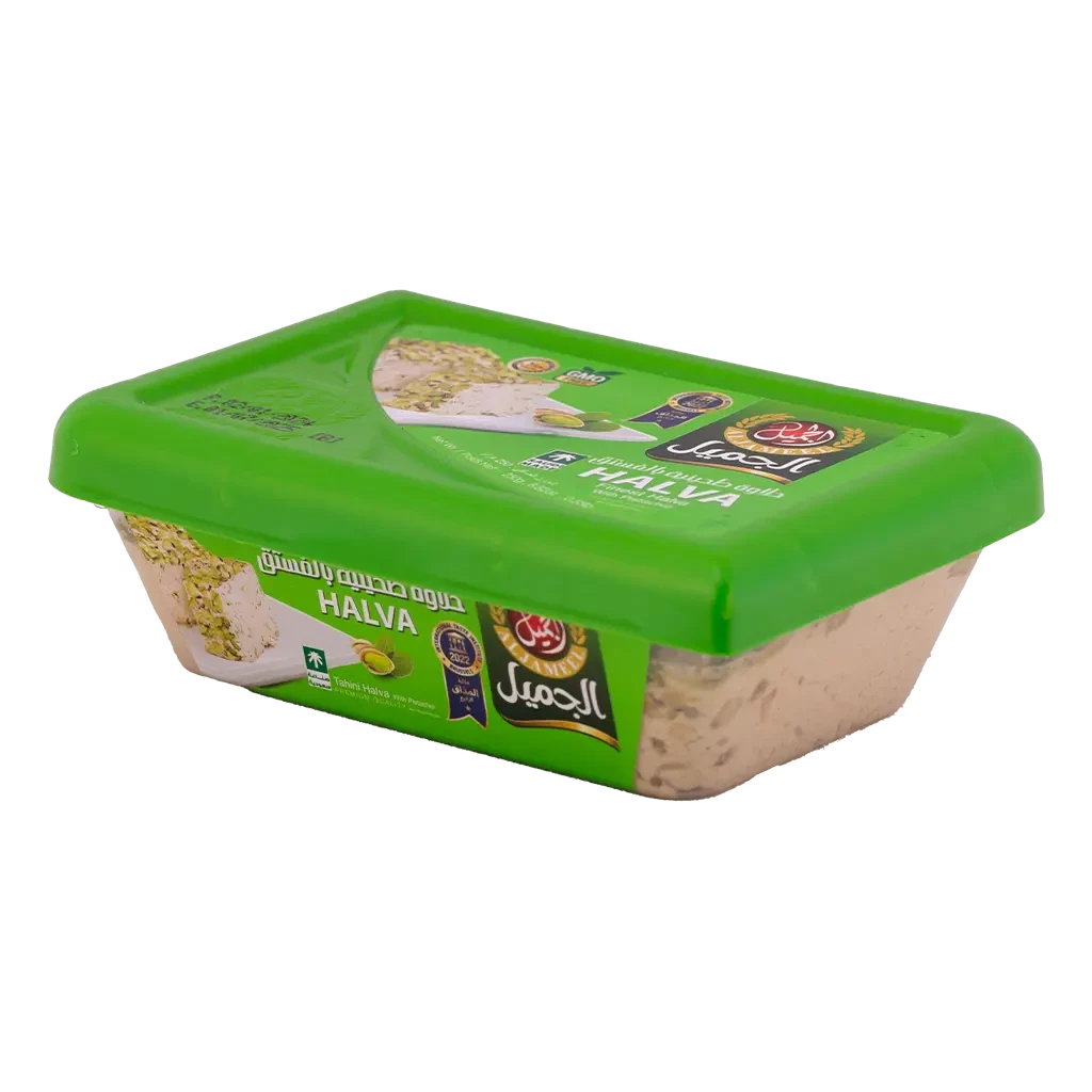 Al Jameel Pistachio Finest Halva 250g الجميل حلاوة طحينية بالفستق