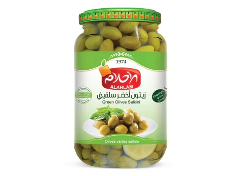 Al Ahlam Green Olives Salkini 700g الاحلام زيتون اخضر سلقيني