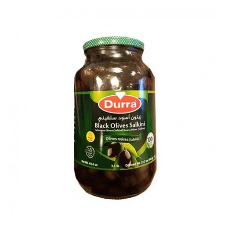 Al Durra Whole Black Olives Salkini 650g