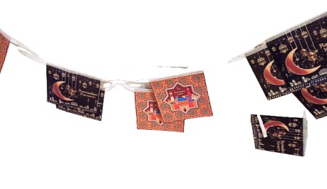 فرع زينة رمضان خيامية ورق مقوي (رمضان كريم) 5 متر
