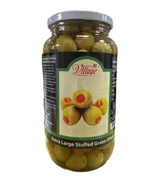 Village Stuffed Xl Green Olives 907g زيتون أخضر حجم كبير