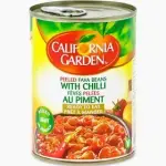 California Garden Peeled Fava Beans With Chilli 400g  حدائق كليفورنيا فول مدمس مقشور بالفلفل الحار
