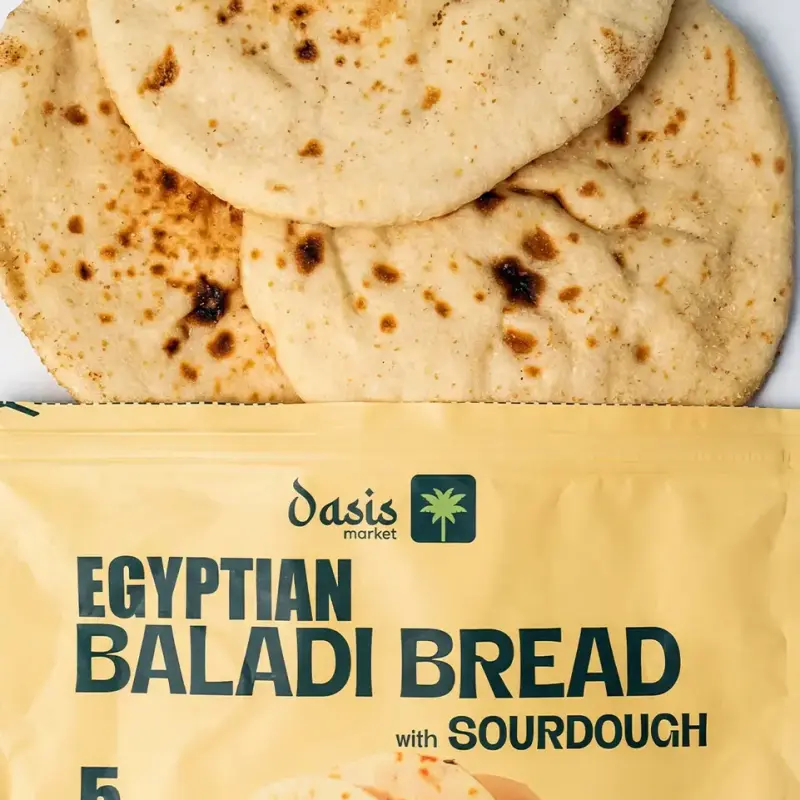 Egyptian Baladi Bread with Sourdough 5 Loaves