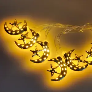 LED Moon Star String Lights for Ramadan 3M