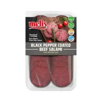 Melis Black Pepper Coated Beef Salami Halal 80g