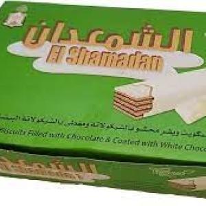 Elshamadan Biscuit Green Biscuit Wafer Filled with Chocolate - 6 Pack