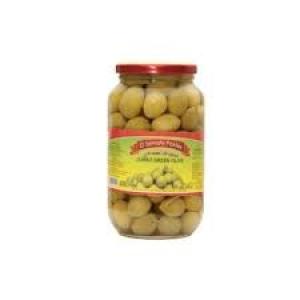 ELSAMAHY PICKLES JUMBO GREEN OLIVE 1000G - مشهيات السماحي زيتون اخضر حبة كبيرة