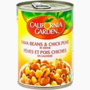 California Garden Fava Beans & Check Pease in Brine 400g - حدائق كليفورنيا فول مدمس وحمص