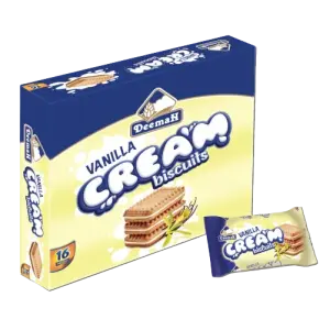 Deemah Vanilla Biscuit Cream 16 x 27g - ديمه بسكويت الكريمة فانيلا